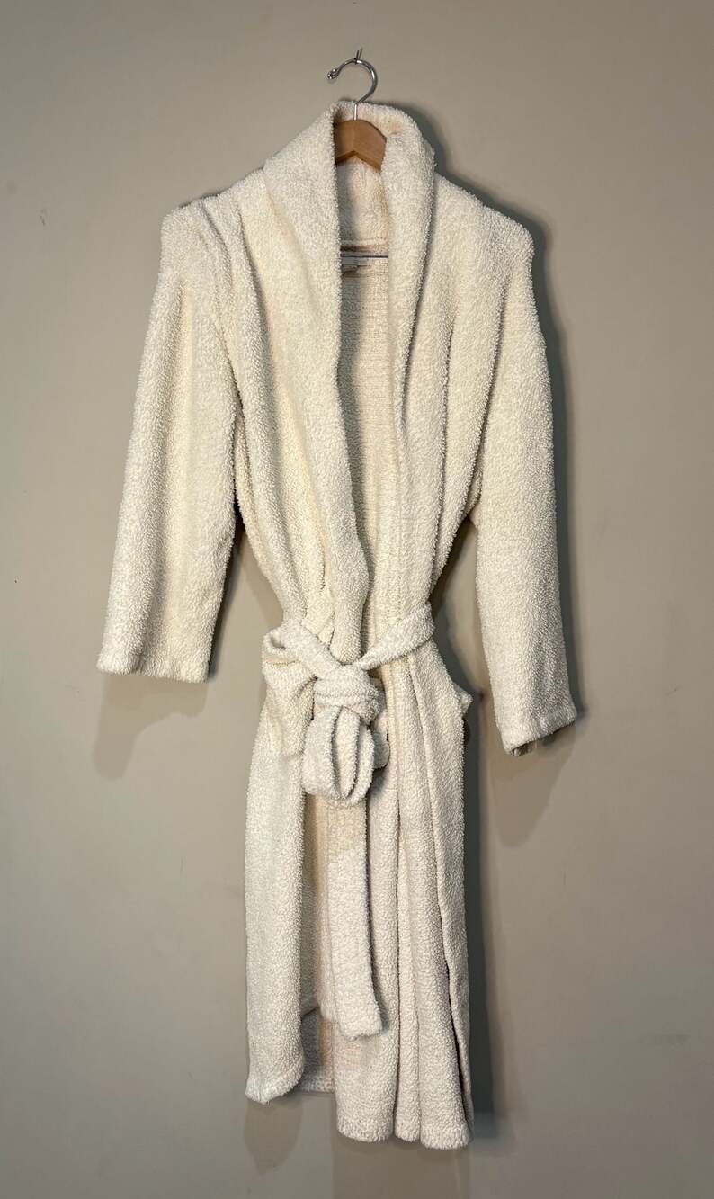 Barefoot Dreams CozyChic Unisex Robe  Cream White Size 1